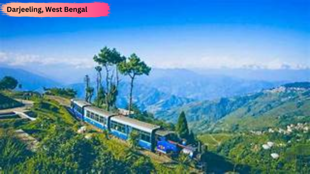 "Scenic view of lush tea plantations in Darjeeling, a budget-friendly honeymoon PLACES in India."