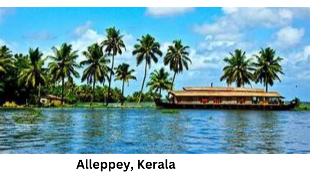 "Traditional houseboat in Alleppey backwaters, perfect for an affordable honeymoon places in INDIA and romantic honeymoon in India."