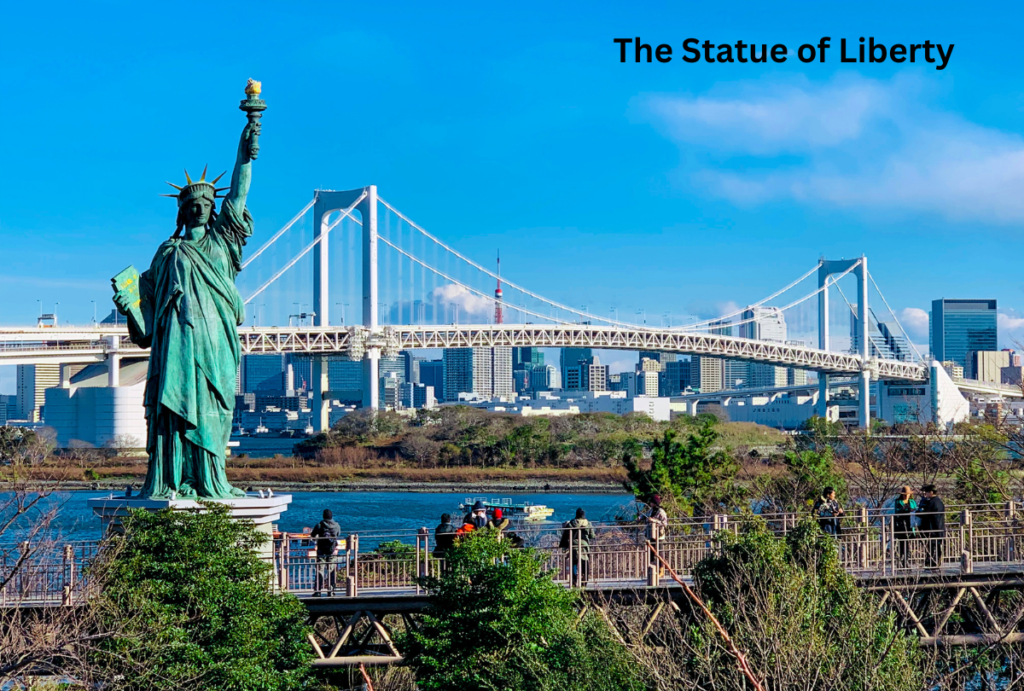  "Iconic Statue of Liberty against a clear sky, one of the top places to visit in New York City, welcoming visitors from Liberty Island."

