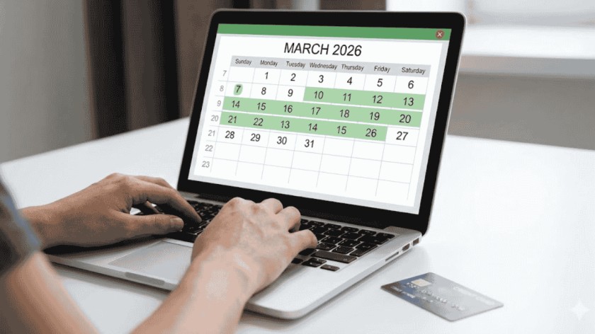 booking-spring-break-2026-flights-online-laptop-calendar-march