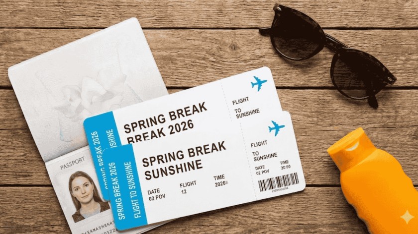 best-time-to-buy-flights-spring-break-2026-passport-tickets-flatlay